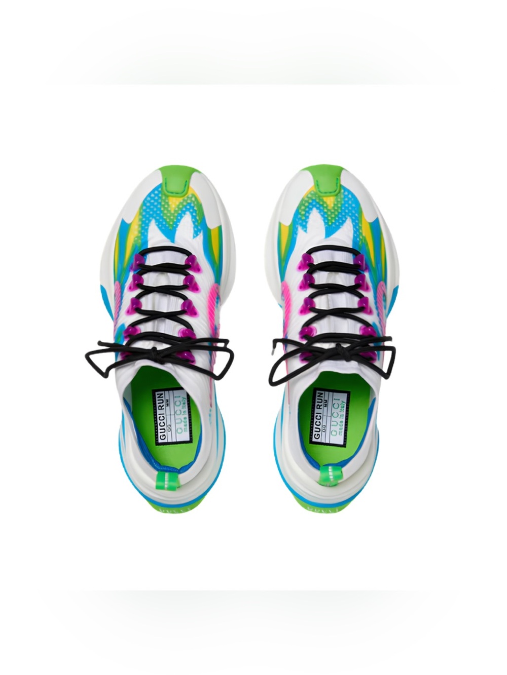 NIB New Authentic Gucci White Multicolor Run GG Logo Sneakers + Tags Sz 40 (10)